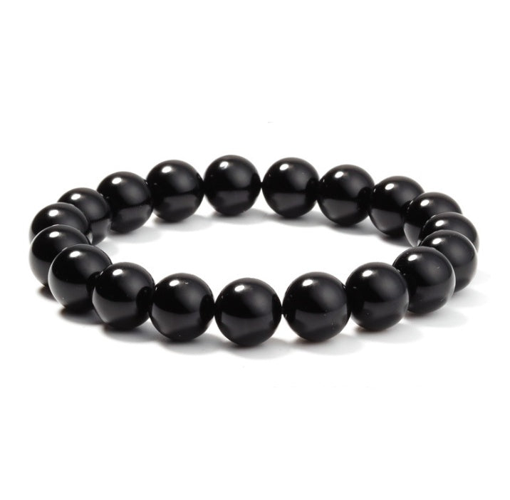 Black Onyx Beaded Bracelet – Natural Stone Healing Energy | Unisex Fashion Accessory