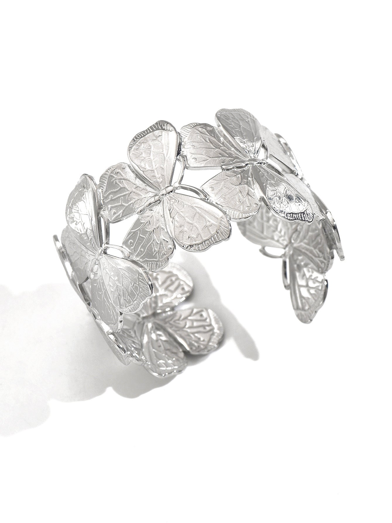 Lxalry Platinum Plated Stainless Steel Floral Carved Mirror Bracelet Hypoallergenic Skin Safe Jewelry With Artisan Polish Never Tarnish Luxury Gift For Women S Daily Evening Wear