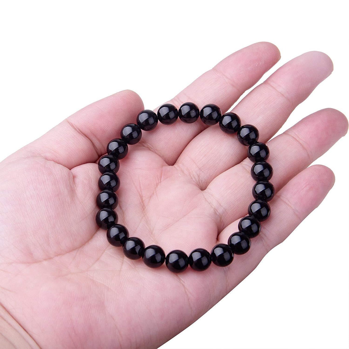 Black Onyx Beaded Bracelet – Natural Stone Healing Energy | Unisex Fashion Accessory