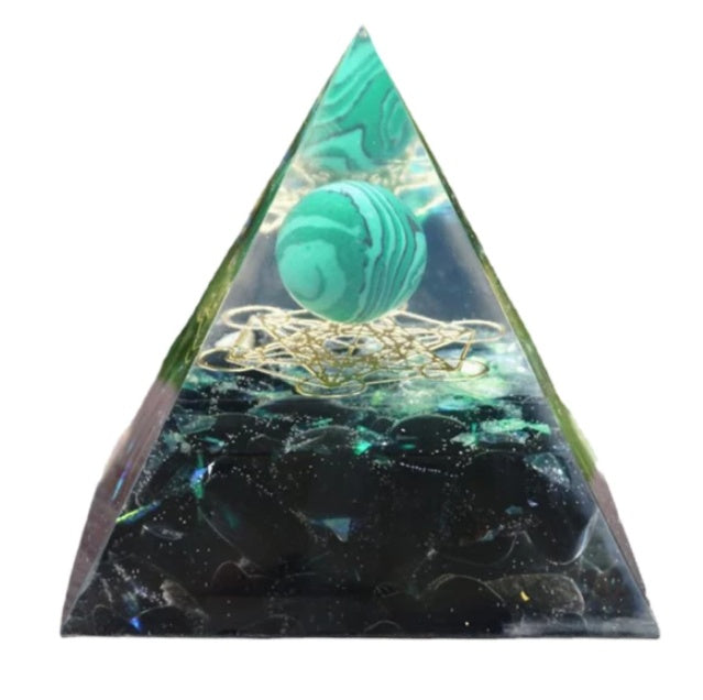 Natural Crystal Gravel Pyramid Energy Tower – Healing Stone Home Decoration