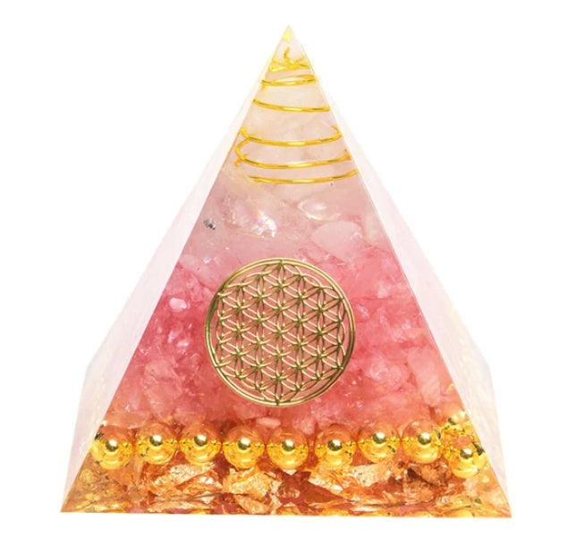 Natural Crystal Gravel Pyramid Energy Tower – Healing Stone Home Decoration