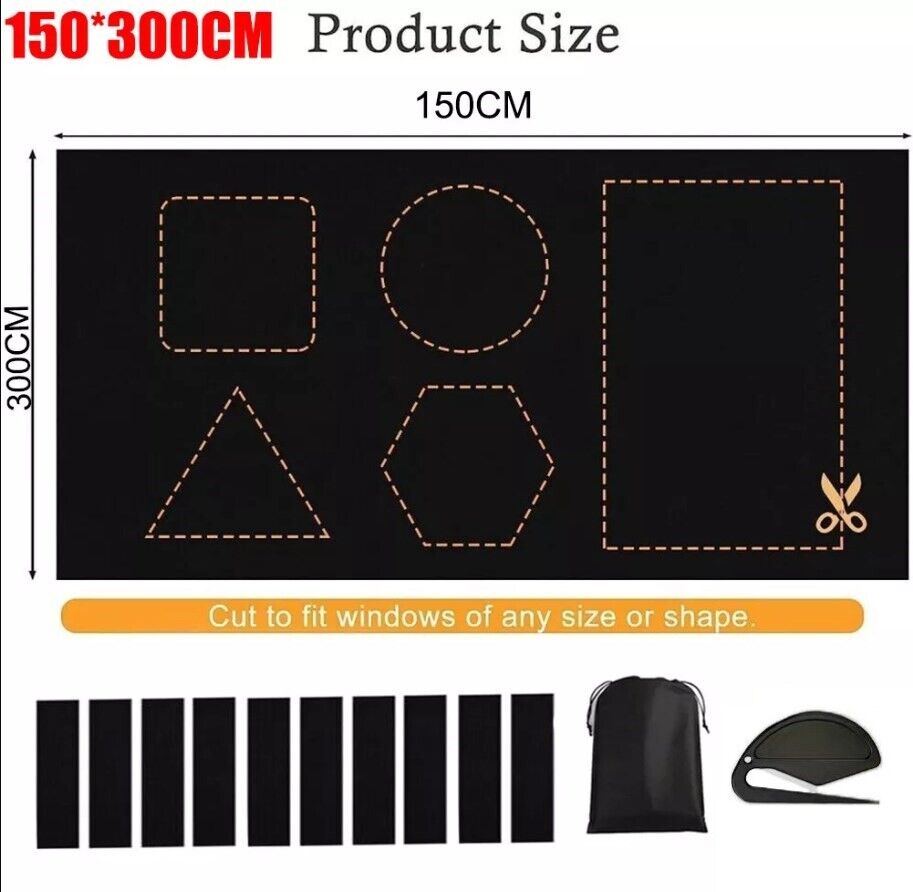 Portable Blackout Blind Window Thermal Insulated Kitchen Curtains Stick On DIY