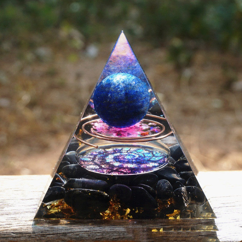 Natural Crystal Gravel Pyramid Energy Tower – Healing Stone Home Decoration