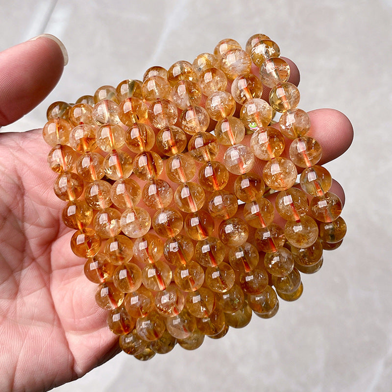 Yellow Crystal Bracelet with Golden Yellow Beads – Elegant Jewelry for Women
