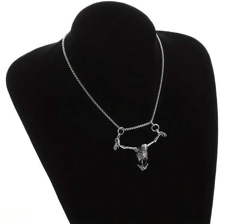 Retro Skull Necklace – European & American Style Personalized Punk Pendant for Men & Women