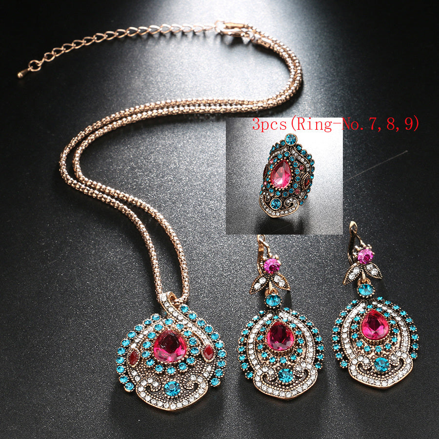 Bohemian Style Jewelry Set – Necklace, Earrings & Bracelet for Women