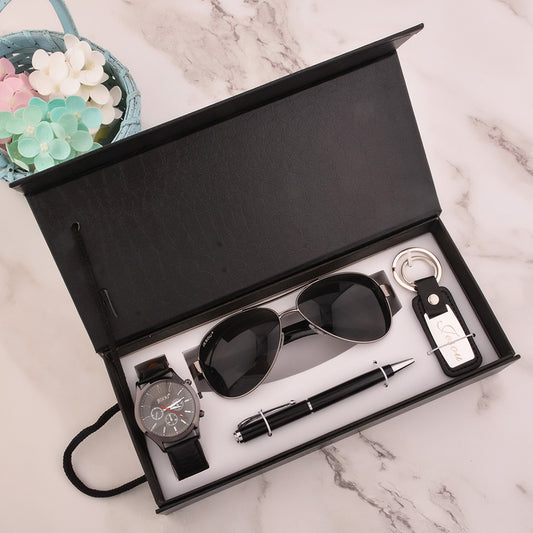 Men’s Luxury Gift Set – Watch, Pen, Sunglasses & Keychain
