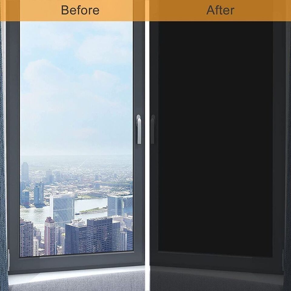 Portable Blackout Blind Window Thermal Insulated Kitchen Curtains Stick On DIY