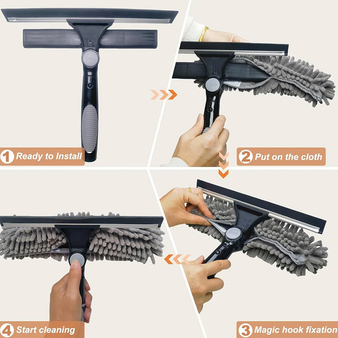 Telescopic Extendable Window Cleaner Equipment Glass Cleaning 4.5m Squeegee