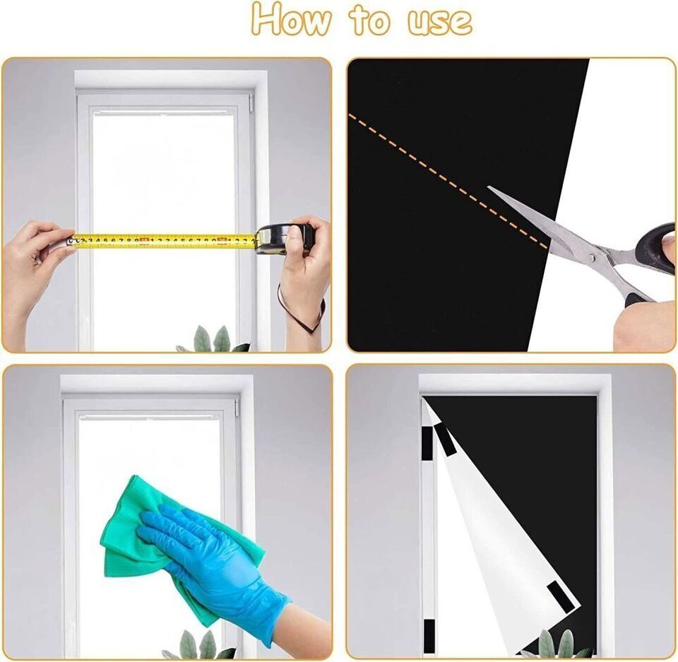 Portable Blackout Blind Window Thermal Insulated Kitchen Curtains Stick On DIY