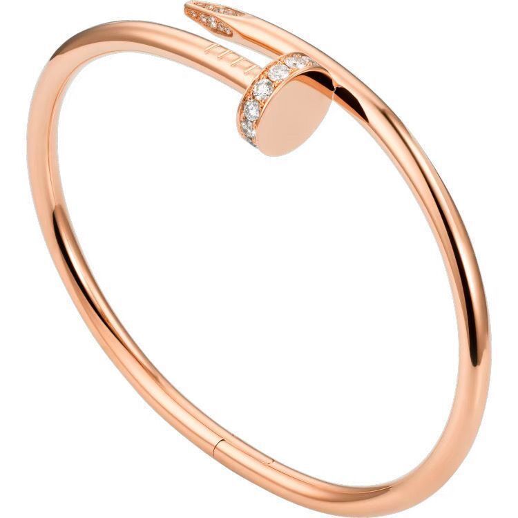 Open Adjustable Nail Bracelet – Titanium Steel with Sparkling Diamonds | Luxury Modern Jewelry for Men & Women