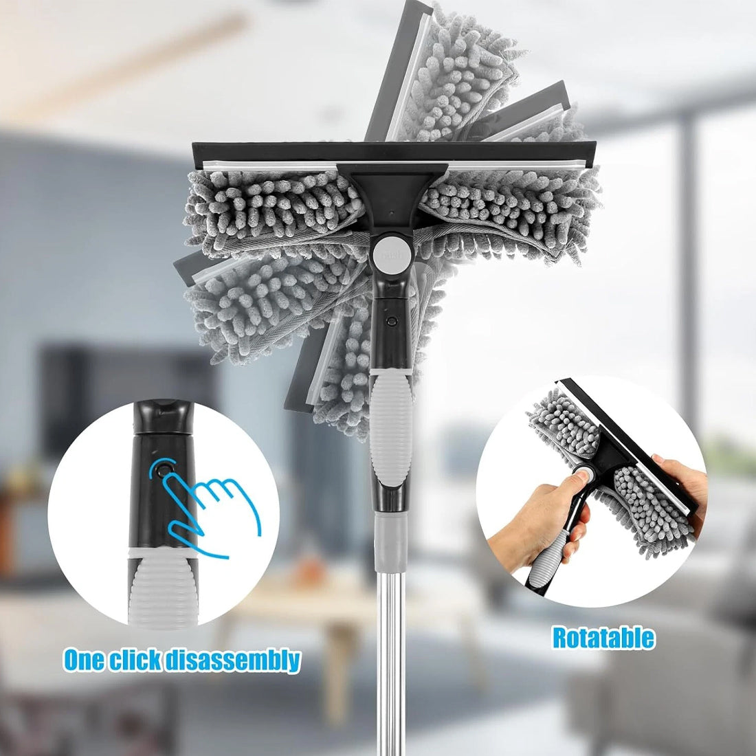 Telescopic Extendable Window Cleaner Equipment Glass Cleaning 4.5m Squeegee