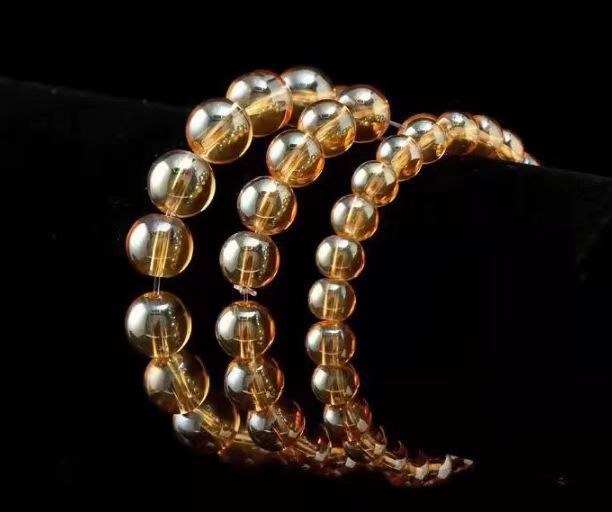 Yellow Crystal Bracelet with Golden Yellow Beads – Elegant Jewelry for Women