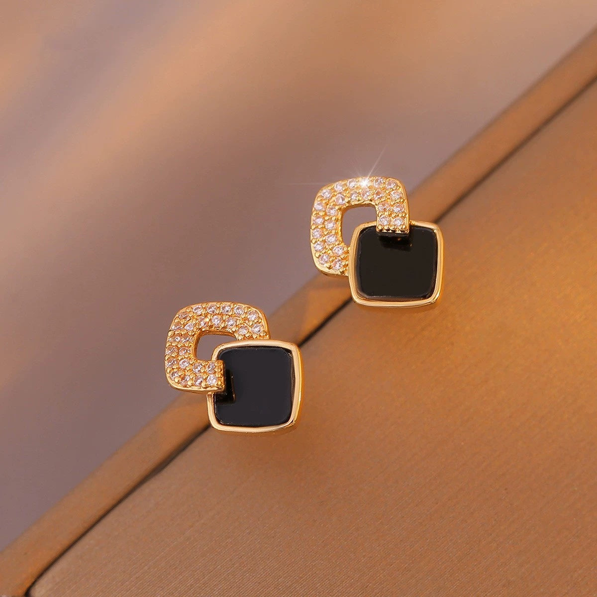 Women’s Black Cross Earrings – Small Square Design | Versatile Gift for Everyday Wear
