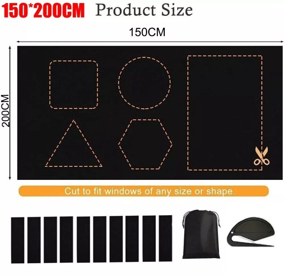 Portable Blackout Blind Window Thermal Insulated Kitchen Curtains Stick On DIY