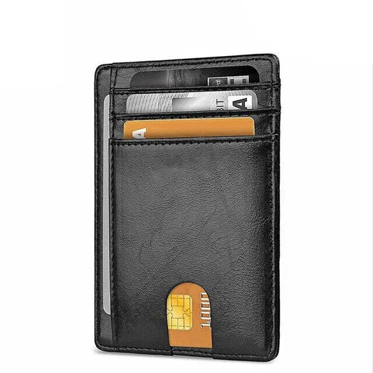 Men’s Slim Leather Wallet – RFID Blocking Credit Card & ID Holder (Front Pocket)