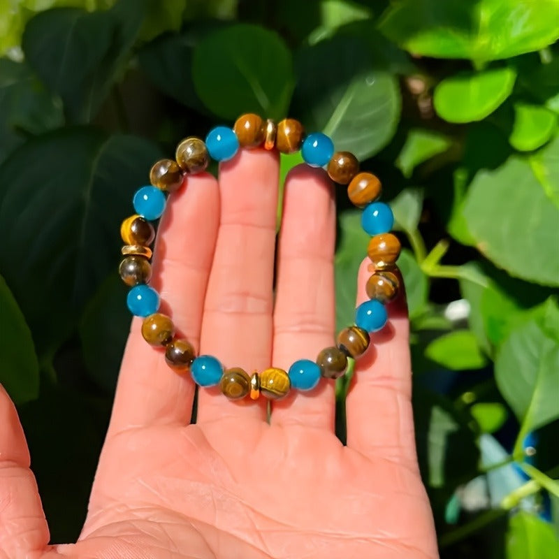 A Wealth-attracting Tiger's Eye Stone Bracelet - The Natural Beads Symbolize Wealth And Bring Abundance And Prosperity. It Is A Crystal Bracelet Jewelry Gift That Brings Peace And Good Luck