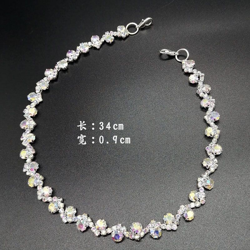 High-End Sparkling Diamond Collar Necklace – Light Luxury Detachable Choker for Elegant Women